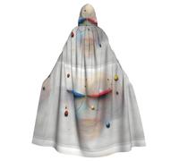 HJFCZH Chaos Theory - Mantello con cappuccio per Halloween, per adulti, super grande, con papillon, senza cerniera