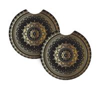 HJFCZH Confezione da 2 sottobicchieri per auto con stampa caleidoscopio mandala, copribevande in neoprene per una guida senza preoccupazioni e un interno immacolato, adatti alla maggior parte dei