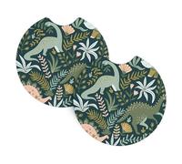 HJFCZH Confezione da 2 sottobicchieri per auto con stampa di dinosauri, strati in neoprene di alta qualità per protezione contro le fuoriuscite e interni eleganti del veicolo, adatti alla maggior