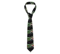 HJFCZH Cravatta da uomo con stampa di gatto nero di Natale, morbida e confortevole, non si deforma, resistente allo sbiadimento, durevole (57 x 3,2,5 cm)