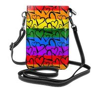 HJFCZH Custodia a tracolla in pelle con motivo arcobaleno Gay Pride