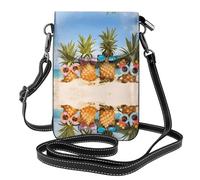 HJFCZH Custodia a tracolla in pelle per occhiali da sole con ananas e frutta
