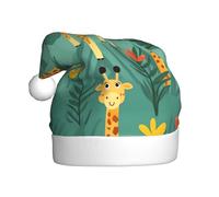 HJFCZH Cute Wild Cartoon giraffe Stampe Cappello di Natale per Adulti per Natale, Halloween, Capodanno, vendite, promozioni
