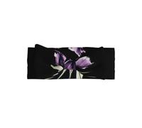 HJFCZH Elegante fascia per capelli con fiocco per neonati, con stampa floreale viola, accessorio adorabile per dolci servizi fotografici e baby shower