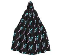 HJFCZH Farfalla trafitto da una spada modello Halloween adulto mantello con cappuccio super grande mantello con cappuccio con papillon, senza cerniera