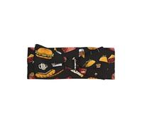 HJFCZH Fascia per capelli con stampa di hamburger con gambe di pollo e fiocco, in morbido nylon delicato sulla pelle, per servizi fotografici per neonati e regali per baby shower