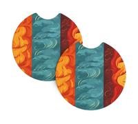 HJFCZH Four Elements Prints - Set di 2 sottobicchieri impermeabili per auto, camion e SUV