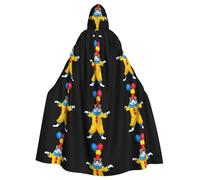 HJFCZH Gatto che esegue trucchi magici Immagine Halloween Adulto Mantello con cappuccio Mantello da indossare durante Halloween, gioco di ruolo