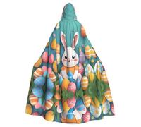 HJFCZH Happy Easter Pattern Adult Halloween giacca con cappuccio mantello lungo partito mantello adatto per uomini e donne
