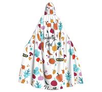 HJFCZH Healthy Food Prints, mantello lungo con cappuccio, comodo per cosplay e feste