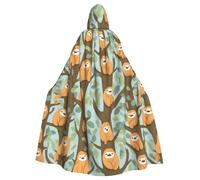 HJFCZH Hug Tree - Mantello con cappuccio stampato con bradipo per Halloween, per adulti, per varie feste e carnevale