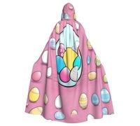 HJFCZH Il mantello con cappuccio per adulti con motivo uovo di Pasqua addormentato per adulti mantello lungo per feste adatto per uomini e donne