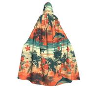 HJFCZH Il mantello con cappuccio per adulti di Halloween con stampa delfino al crepuscolo è un mantello super grande, confortevole e resistente