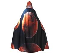 HJFCZH Il mantello con cappuccio per adulti Mars Planet Printing Halloween è un mantello super grande, confortevole e resistente