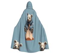 HJFCZH Il piccolo orso sulla matita modello adulto Halloween giacca con cappuccio mantello lungo partito mantello adatto per uomini e donne