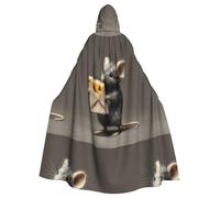 HJFCZH Il topo con il modello di formaggio adulto Halloween giacca con cappuccio mantello lungo partito mantello adatto per uomini e donne