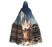 HJFCZH Kennedy Space Center razzo modello adulto Halloween giacca con cappuccio mantello lungo partito mantello adatto per uomini e donne