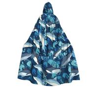 HJFCZH Kiss Dolphin Tale Pattern Printing Halloween Adult Hooded Cloak è un mantello super grande, confortevole e resistente