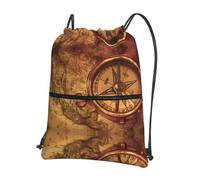 HJFCZH Law of the Compass Navigation Prints - Zaino con cerniera e coulisse, resistente all'acqua e durevole, per viaggi, sport e oggetti essenziali quotidiani
