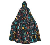 HJFCZH lezione di matematica parola modello Halloween adulto mantello con cappuccio super grande mantello con cappuccio con papillon, senza cerniera