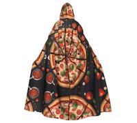 HJFCZH Mantello con cappuccio per adulti con cappuccio, per Halloween, per disegno pizza, super grande, con cappuccio