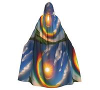 HJFCZH Mantello con cappuccio per adulti con immagine del sole alto nel cielo per Halloween e giochi di ruolo