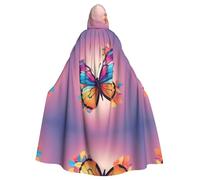 HJFCZH Mantello con cappuccio per adulti con immagine di farfalla colorata che garantisce una facile manutenzione e un uso duraturo