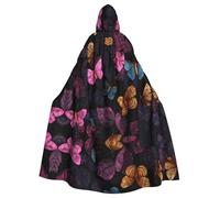 HJFCZH Mantello con cappuccio per adulti con immagine di farfalla misteriosa per Halloween, per giochi di ruolo