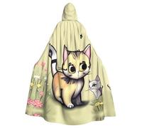 HJFCZH Mantello con cappuccio per adulti con immagine di gatto e farfalla che garantisce una facile manutenzione e un uso duraturo