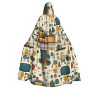 HJFCZH Mantello con cappuccio per adulti con immagine moderna di metà secolo che garantisce una facile manutenzione e un uso duraturo