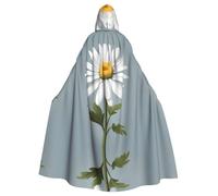 HJFCZH Mantello con cappuccio per adulti con margherita bianca selvatica stampata per Halloween