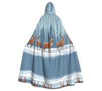 HJFCZH Mantello con cappuccio per adulti con stampa di cervi invernali di Natale per varie feste e carnevale