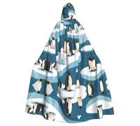 HJFCZH Mantello con cappuccio per adulti con stampa di orsi polari e pinguini che garantisce una facile manutenzione e un uso duraturo