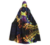 HJFCZH Mantello con cappuccio per adulti con stampa di rana dell'albero della pace per varie feste e carnevale