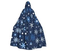 HJFCZH Mantello con cappuccio per adulti con stampa stelle e fiocchi di neve blu