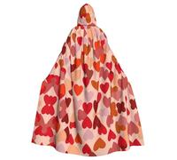 HJFCZH Mantello con cappuccio per adulti, motivo amore, per Halloween, super grande, con papillon, senza cerniera