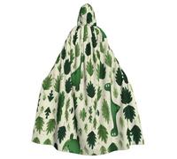 HJFCZH Mantello con cappuccio per Halloween, con immagine di piccolo dinosauro in erba verde, da indossare durante Halloween, giochi di ruolo