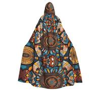 HJFCZH Mantello con cappuccio per Halloween, con motivo mandala caleidoscopio, per adulti, da indossare durante Halloween, giochi di ruolo
