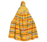 HJFCZH Mantello con cappuccio super grande con motivo leopardato a righe su leopardi, per Halloween, per adulti, con papillon, senza cerniera