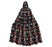 HJFCZH Mantello con cappuccio super grande per Halloween con motivo a bolle di fumetto per bambina, con fiocco, senza cerniera
