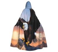 HJFCZH Mighty Bald Eagle Picture Halloween adulto mantello con cappuccio che garantisce una facile manutenzione e un uso duraturo