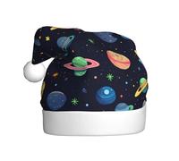 HJFCZH Moon Stars and Planets - Cappello natalizio per adulti, con tesa morbida e soffice, leggero e confortevole