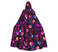 HJFCZH Musica Simboli Amore Modello Halloween Adulto Capo con Cappuccio Super Large Mantello con Cappuccio con Papillon, Senza Cerniera