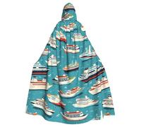 HJFCZH Navi da crociera stampato Halloween adulto mantello con cappuccio super grande mantello con cappuccio