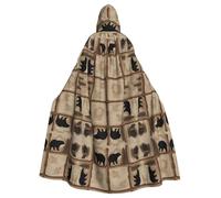 HJFCZH Rustic Lodge Prints - Mantello con cappuccio lungo in poliestere per cosplay e Halloween