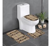 HJFCZH Rustic Lodge Prints - Set di 3 tappeti da bagno 61 x 40,6 cm, in morbida microfibra per una maggiore assorbenza e sicurezza antiscivolo