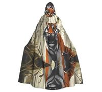 HJFCZH Serious Tiger - Mantello con cappuccio per Halloween, per adulti, super grande, con papillon, senza cerniera