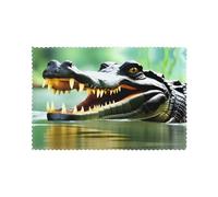 HJFCZH Set di 6 tovagliette all'americana con immagine di coccodrillo per tavolo da pranzo, per casa e banchetti, facili da pulire a temperatura ambiente per un uso duraturo