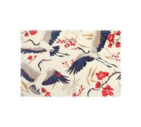 Hjfczh Set di 6 tovagliette con motivo uccelli volanti, gru, airone, set da 6, 30,5 x 45,7 cm, per Natale, Halloween e uso quotidiano