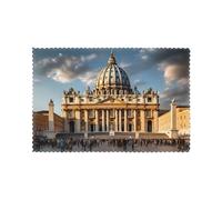 HJFCZH Set di 6 tovagliette per tavolo da pranzo Basilica di San Pietro per casa e banchetti, facili da pulire a temperatura ambiente per un uso duraturo